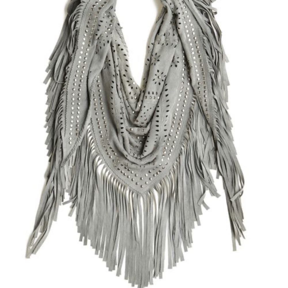 TREASURES Alya Studded Suede Scarf NWT